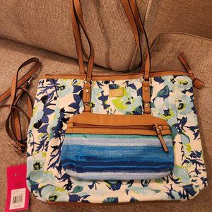 Rosetti Belfast Blue Floral Lizzy Tote Handbag Purse